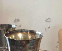 Timbales en argent et rond serviette