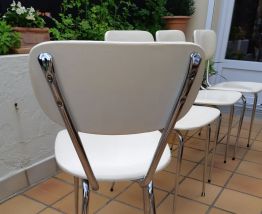 Lot de 4 chaises 60s en sky 