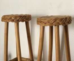 Porte plante rotin &amp; bambou  