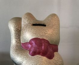 Tirelire Dorée Chat Chinois 