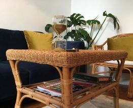Table basse en rotin