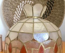 SUSPENSION EN NACRE ET LAITON BICOLORE