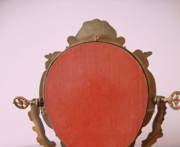 ANCIEN MIROIR PSYCHE DECOR ANGELOT  BRONZE DORE