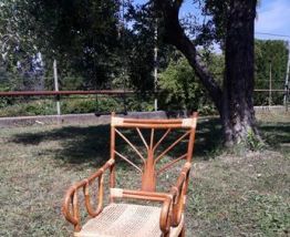 Fauteuil enfant en cannage et rotin