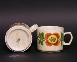 Tasses à Café Weidmann / Mugs Rétro 70 Fleur Orange