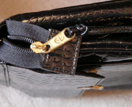 Sac à main vintage noir vernis  années 70