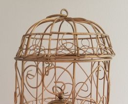Petite cage à oiseaux métal doré 