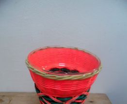 vase en verre et scoubidou , année 50