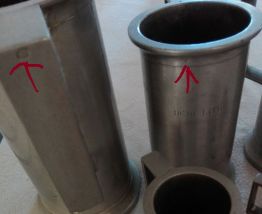 Série de 6 mesures anciennes en étain 