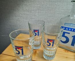 Carafe et 3 verres Pastis 51