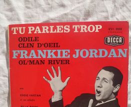 disque  45 T - frankie jordan - Tu parles trop (1961)