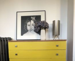 Commode vintage jaune années 50 / 60