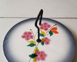 Plateau à fromage vintage motif fleurs 