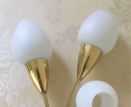 Applique torche vintage 2 lampes années 50-60 