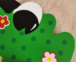 Porte manteau en bois motif vache 