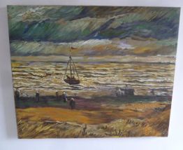 Huile sur toile 61 x 51 cm, marine