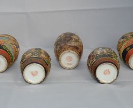 Lot de 5 petits vases Satsuma 9 et 12 cm