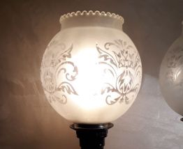 duo de lampes pied en bronze 1970 