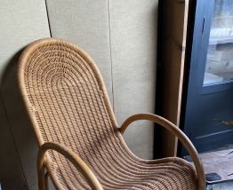 Rocking-chair chair en rotin  osier