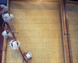 Coiffeuse vintage rotin 