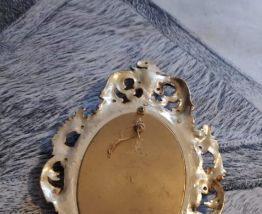 petit miroir ancien style rocaille en bois doré