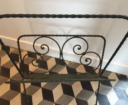 Porte-journaux revues en fer forgé vintage rétro