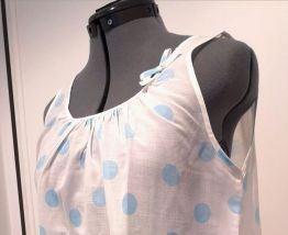 Chemise de nuit Vintage pois bleus 