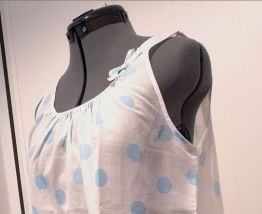 Chemise de nuit Vintage pois bleus 