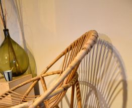 Fauteuil coquille rotin adulte