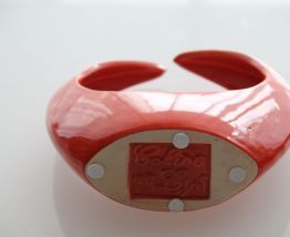 Vase orange vintage années 70