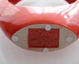 Vase orange vintage années 70