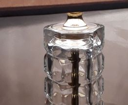 lampe pied en verre cristal 1970   quelques 