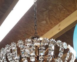lustre cristal a pampilles 40cm  ,  1970    ,6