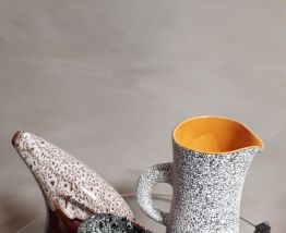  lot de 3 vases  et ceramiques    1950 a 60    style valauri