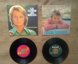 Lot de deux 45 tours de Claude François 