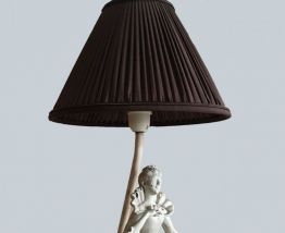 Lampe vintage, décor statue résine