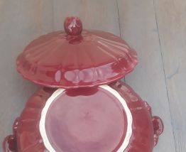 Superbe soupière rouge bordeaux