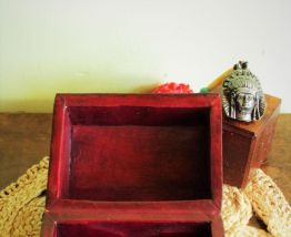 Boite/ Ecrin à Bijoux Bois et Cuir