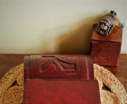 Boite/ Ecrin à Bijoux Bois et Cuir