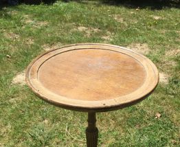 Guéridon ancien , plateau rond vintage