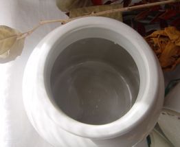 Lot de 2 pots en grès beige grisé