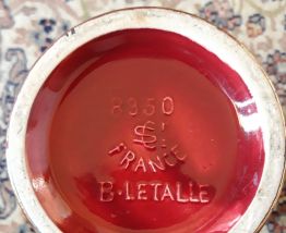 Vase St Clément Rouge Blanche LETALLE 50'