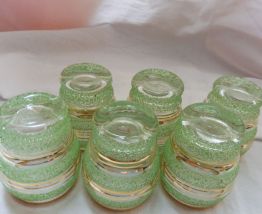 Lot 6 verres liqueur vintage givrés granités