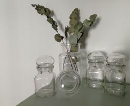 Lot de 4 flacons apothicaires