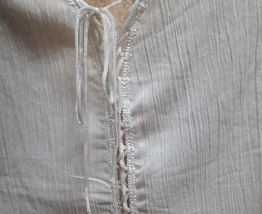 caraco blanc vintage neuf pur coton froissé