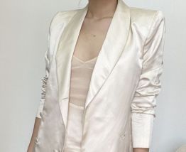 Long silk vest jacket