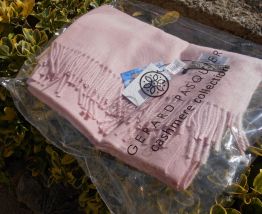 ECHARPE ETOLE GERARD PASQUIER NEUF ROSE SAUMON VINTAGE ETIQU