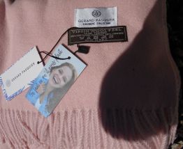 ECHARPE ETOLE GERARD PASQUIER NEUF ROSE SAUMON VINTAGE ETIQU