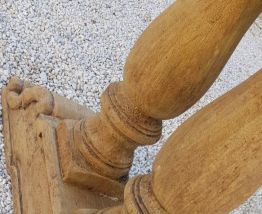 Belle table monastère,  plateau style parquet 