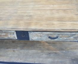 Longue table de drapier , patinée,  années 50 